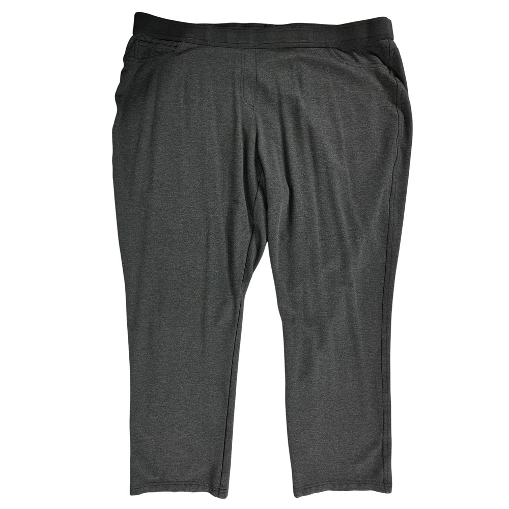Neiman Marcus Knit Ankle Pants 3X (41x27) Dark Gray Heather Pull On High Rise